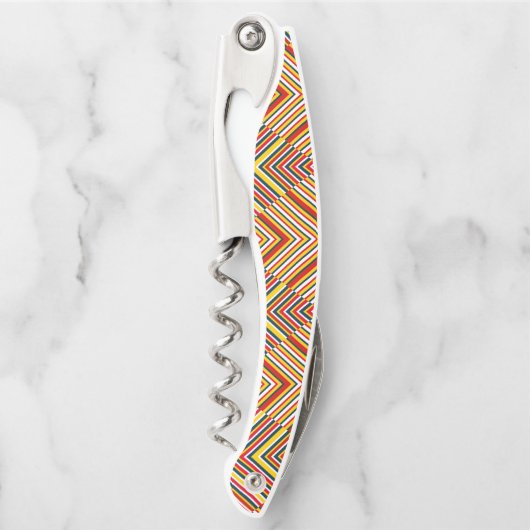 Multicolor Diagonale Streifen Kellnermesser (Vorderseite)