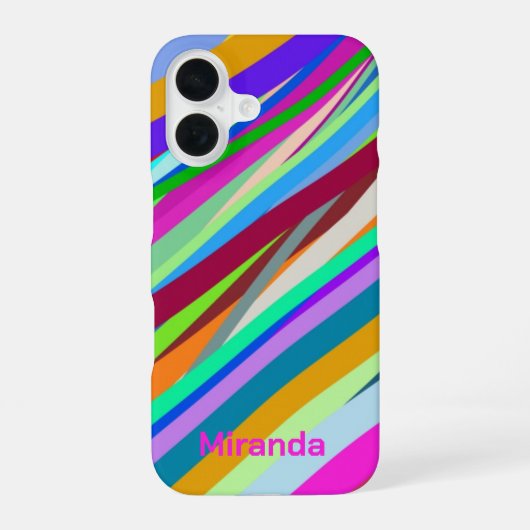Multicolor-Diagonalmuster iPhone 16 Hülle (Rückseite)
