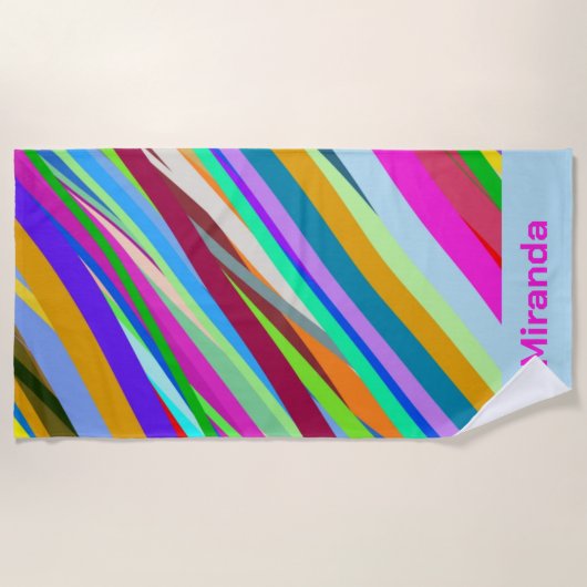 Multicolor-Diagonalmuster Strandtuch (Vorderseite)