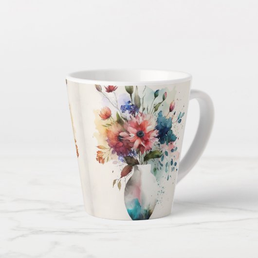 Multicolor Dk Blue Rose Blume #4 Milchtasse (Rechte Ecke)