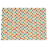 Multicolor Dog Cartoon Große Geschenktüte (Vorderseite)
