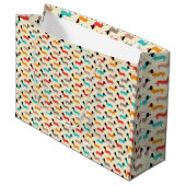 Multicolor Dog Cartoon Große Geschenktüte (Vorderseite Schrägansicht)