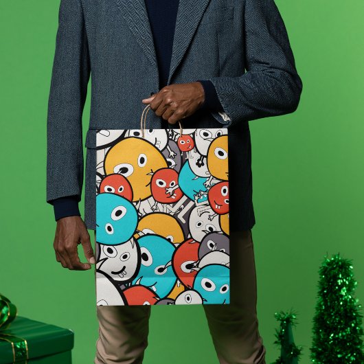 Multicolor Doodle Monster Cartoon Mittlere Geschenktüte