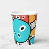 Multicolor Doodle Monster Cartoon Pappbecher (Vorderseite)