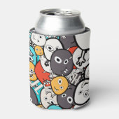 Multicolor Doodle Monster Faces Dosenkühler (Kanne Vorderseite)