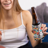 Multicolor Doodle Monster Faces Dosenkühler