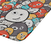 Multicolor Doodle Monster Faces Schneidebrett (Ecke)