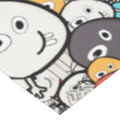 Multicolor Doodle Monster Faces Tischdecke (Schrägansicht)