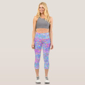 Multicolor Dot Art Capri Leggings (Vorderseite)