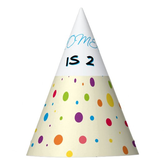 Multicolor Dot Birthday Party-Hut Partyhütchen (Vorderseite)