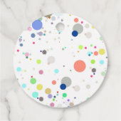 Multicolor Dots Babydusche Geschenkanhänger (Rückseite)
