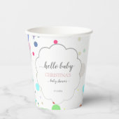 Multicolor Dots "Hello Baby" Babydusche Pappbecher (Vorderseite)