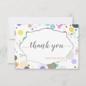 Multicolor Dots Niedlich Babydusche Dankeskarte (Vorderseite)