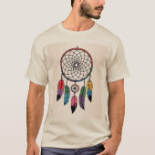 Multicolor Dreamcatcher Gold Hintergrund T-Shirt (Vorderseite)