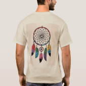 Multicolor Dreamcatcher Gold Hintergrund T-Shirt (Rückseite)