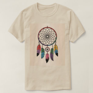 Multicolor Dreamcatcher Gold Hintergrund T-Shirt