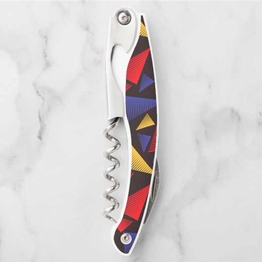 Multicolor-Dreieck-Muster Kellnermesser (Vorderseite)