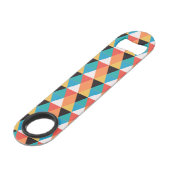 Multicolor-Dreieck-Muster Speed Flaschenöffner (Vorderseite Schrägansicht)
