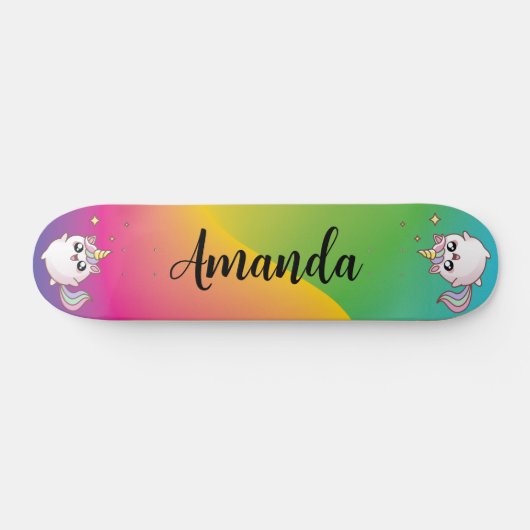 Multicolor-Einhorn Skateboard (Horizontal)