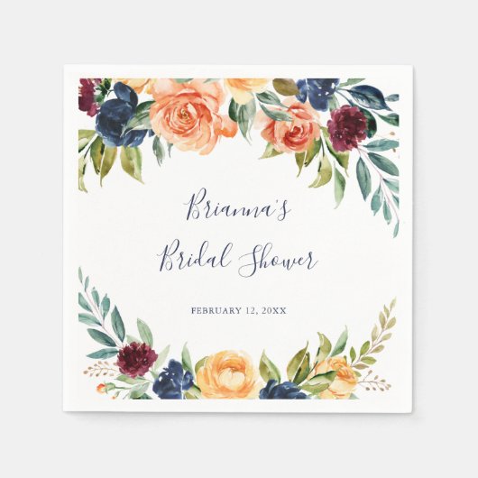 Multicolor Elegant Brautparty Napkins Serviette (Vorderseite)