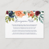 Multicolor Elegant Floral Honeymoon Wish Begleitkarte (Vorderseite)
