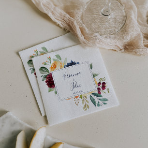 Multicolor Elegant Floral Wedding Napkin Serviette