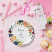 Multicolor Elegant Floral Wedding Pappteller (Party)