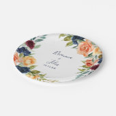 Multicolor Elegant Floral Wedding Pappteller (Schrägansicht)