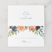 Multicolor Elegant Floral Wedding Platzkarte (Außenseite Aufgefaltet)