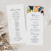 Multicolor Elegant Floral Wedding Program Programm