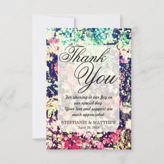 Multicolor-Elegant-Muster Dankeskarte (Vorderseite)