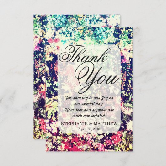 Multicolor-Elegant-Muster Dankeskarte (Vorne/Hinten)