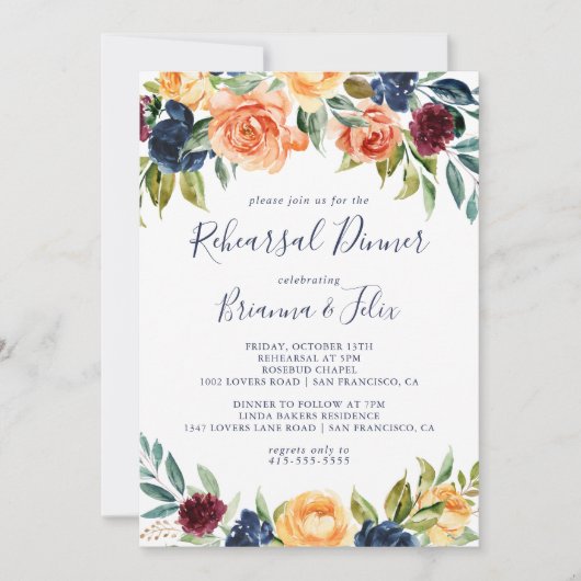 Multicolor Elegante Probe Einladung (Vorderseite)