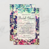 Multicolor-elegantes Muster für Blumenmuster Einladung (Vorne/Hinten)