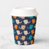 Multicolor Elephant Cartoon Pappbecher (Vorderseite)