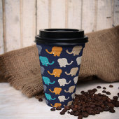 Multicolor Elephant Cartoon Pappbecher