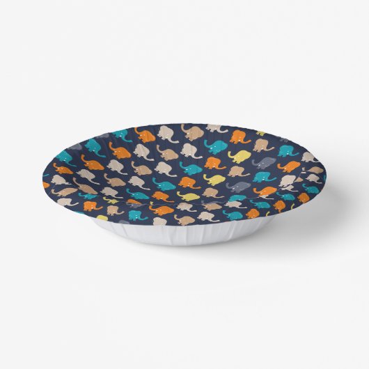 Multicolor Elephant Cartoon Pappteller (Gewinkelt)