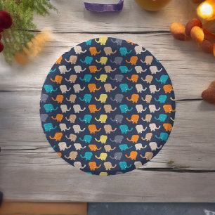 Multicolor Elephant Cartoon Pappteller