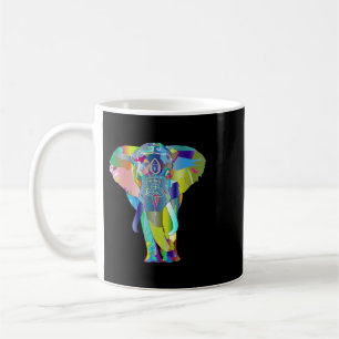 Multicolor Elephant Psychadelic T Shirt Kaffeetasse