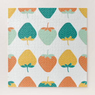 Multicolor Erdbeeren: Vintages Fruchtmuster. Puzzle