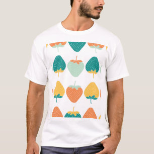 Multicolor Erdbeeren: Vintages Fruchtmuster. T-Shirt
