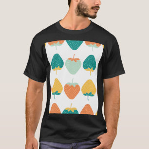 Multicolor Erdbeeren: Vintages Fruchtmuster. T-Shirt