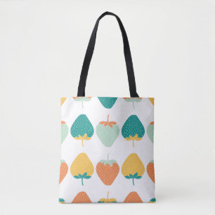 Multicolor Erdbeeren: Vintages Fruchtmuster. Tasche