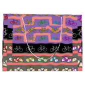 Multicolor-Fahrräder Große Geschenktüte (Rückseite)
