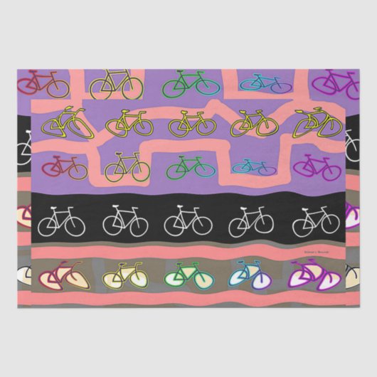 Multicolor-Fahrräder Seidenpapier (Vorderseite)