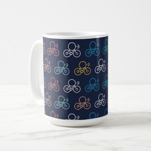 Multicolor-Fahrradmuster Kaffeetasse (Vorderseite Links)