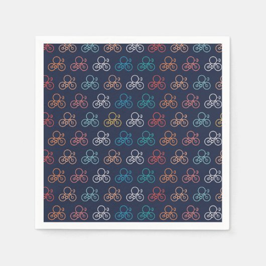 Multicolor-Fahrradmuster Serviette (Vorderseite)