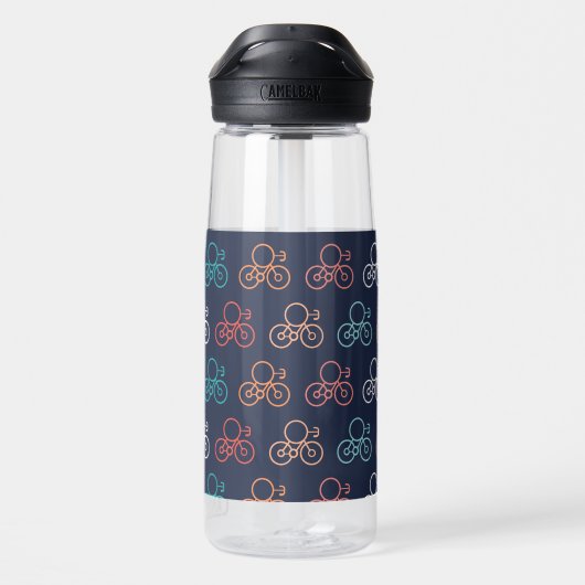 Multicolor-Fahrradmuster Trinkflasche (Rückseite)
