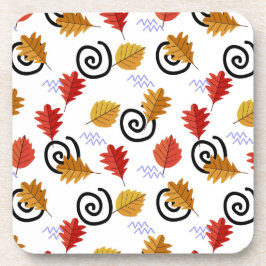 Multicolor Fall Geographische Blätter Getränkeuntersetzer