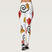 Multicolor Fall Geographische Blätter Leggings (Rückseite)